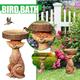 Okaydehi Garden Sculptures Garden Statues Resin Birdbath Polyresin Antique Garden Bird Bath for Home Garden Yard Garden Sculptures Brown