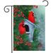 ShineSnow Red Birds Cardinal YPF5 Winter Snow Berries Branches Bird House Feeder Christmas Garden Yard Flag 12 x 18 Double Sided Polyester Welcome House Flag for Patio Lawn Outdoor Home Decor