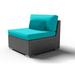 YFbiubiulife Outdoor Patio Espresso Brown Wicker Sofa Middle Chairs (turquoise-2pcs)