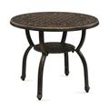 LemoHome Cast Aluminum Outdoor Side Table Anti-Rust Outdoor Round End Table Patio Coffee Bistro Table for Indoor Garden Porch Balcony Antique Bronze