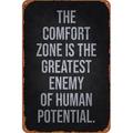 Comfort Zone Is The YPF5 Enemy Professional Tin Poster- Ideal Wall Decor for Bars Cafes Offices Restaurants Homes Gardens Shops Clubs - 12 X 8 Inches