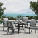 durable patio 7 Pieces Outdoor Dining Set Patio Dining Furniture Set with 6 Patio Swivel Dining Chairs and 1 Rectangular Dining Table Patio Dining Set for 6