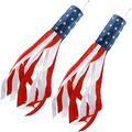 4th of July Decorations 40 Inch American Windsock Heavy Duty Patriotic Fourth of July Outdoor Decor American Flag USA Windsock With Embroidered Stars Red White and Blue Decor for Memorial Day Outside