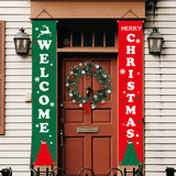 Porch Christmas Decorations Merry Christmas Banner Christmas Porch Sign - Large Christmas Front Door Decorations Outdoor Red Plaid Christmas Decor Outside Christmas Yard Signs - 71â€�x14â€�