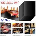 BBQ Grill Mesh Mat Reusable Barbecue Mat for Grill Non-stick BBQ Grilling Mats Barbecue Grill Sheet 6Pack