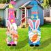 Capoda 2 Set Easter YPF5 Yard Signs 47.2 x Garden Stakes Easter Gnome Welcome Signs Easter Metal Gnome Stakes Bunny Gnome Decorations for Outdoor Lawn Garden Porch Patio Easter Party Supplies