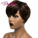 Short Pixie Cut Wigs Natural Wave Grey Wigs With Bangs Highlight Color Brazilian Hair P1B 30 44 Short Human Hair Wigs For Women P430 150%