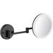 Circular LED 5X Magnifying Mirror For Makeup Solid Brass Shaving Mirror | Circular LED Wall Mount One Sided 5X Magnifying Mirror (Matte Black) (KMM102)