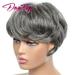 Short Pixie Cut Wigs Natural Wave Grey Wigs With Bangs Highlight Color Brazilian Hair P1B 30 44 Short Human Hair Wigs For Women 44 150%