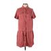 Max Jeans Casual Dress - Shirtdress: Burgundy Dresses - Women's Size Small