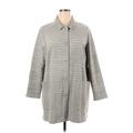 Eileen Fisher Jacket: Mid-Length Gray Marled Jackets & Outerwear - Women's Size X-Large