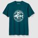 Eddie Bauer Graphic T-Shirt - Fishing Emblem - Blue Spruce - Size M