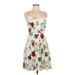 Old Navy Casual Dress - Fit & Flare: Ivory Floral Dresses - Women's Size Medium