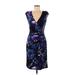 American Living Casual Dress - Sheath: Purple Floral Motif Dresses - Women's Size 8