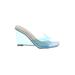 Wild Diva Wedges: Blue Color Block Shoes - Women's Size 9
