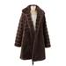 Jones New York Faux Fur Jacket: Brown Jackets & Outerwear - Women's Size Medium