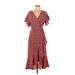 Max Studio Casual Dress - Wrap: Red Dresses - Women's Size Medium