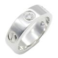 CARTIER Love half diamond ring Ring Clear K18WG[WhiteGold] Clear
