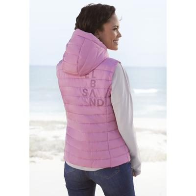 Steppweste ELBSAND, Damen, Gr. L (40), rosa, Steppware, Obermaterial: 100% Polyester. Futter: 100% Polyester. Füllung: 100% Polyester, unifarben, casual, körpernah hüftlang, ohne Ausschnitt, Westen, Mit abnehmbarer Kapuze Image