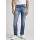 5-Pocket-Jeans PEPE JEANS "Pepe Jeans SLIM JEANS" Gr. 34, Länge 34, blau (medium used) Herren Jeans