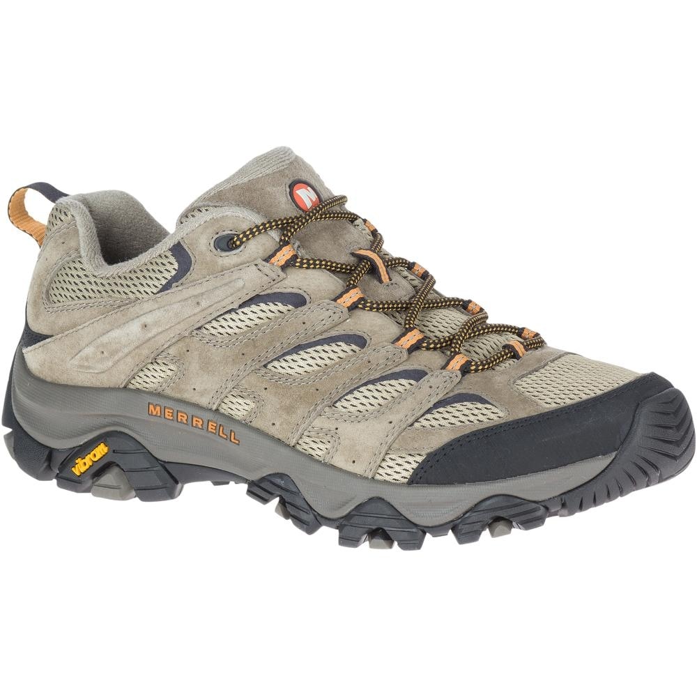 Wanderschuh MERRELL "MOAB 3", Herren, Gr. 43 (8,5), grau (pecan), Leder, Schuhe Wanderschuh