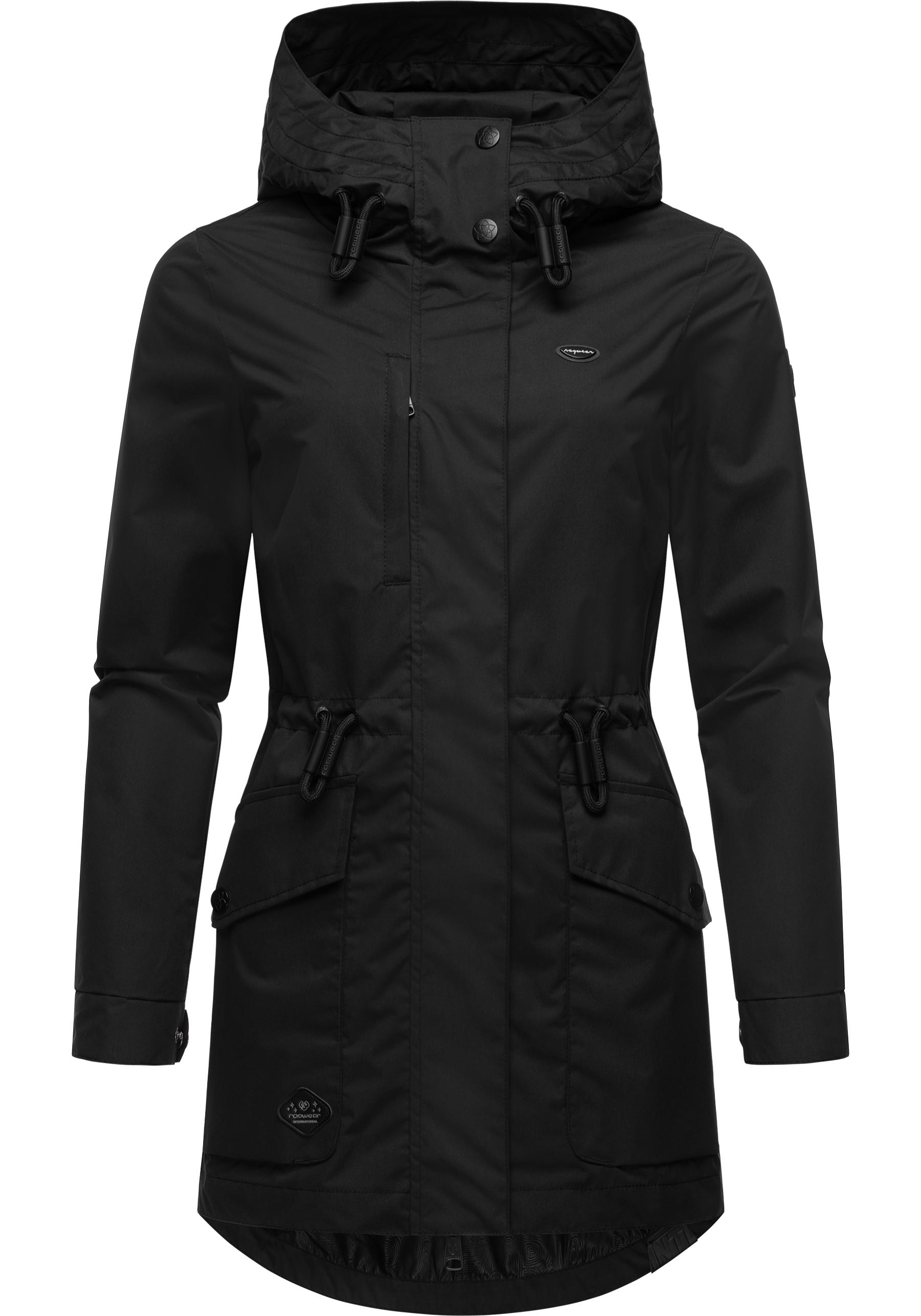 Parka RAGWEAR "Alysa", Damen, Gr. M38, schwarz, Obermaterial: 100% Polyester, Innenfutter: 100% Polyester, tailliert Po-bedeckend, hoch geschlossener Ausschnitt, Ärmel ohne Ärmelschlitz normaler Saum, Jacken, stylische Damen Übergangsjacke mit... Image
