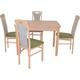 Essgruppe HOFMANN LIVING AND MORE "5tlg. Tischgruppe" Sitzmöbel-Sets Gr. B/H/T: 45 cm x 95 cm x 48 cm, Polyester, Ansteckplatten, grün (buche, nachbildung, grün, buche, nachbildung) Essgruppen