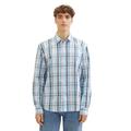 Karohemd TOM TAILOR DENIM Gr. S, N-Gr, light blue multi check Herren Hemden Langarm