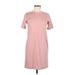 H&M Casual Dress - Shift: Pink Solid Dresses - Women's Size X-Small