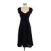 Deletta Casual Dress - A-Line: Black Solid Dresses - Women's Size X-Small