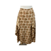 Coach Skirts | Coach Tan Camel Handbag Print Ruffle 100% Silk Midi Skirt Size 8 | Color: Tan | Size: 8