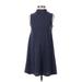 Tyche Casual Dress - A-Line: Blue Marled Dresses - Women's Size Small