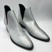 Free People Shoes | Free People Double-V Ankle Booties Metallic Silver Leather Boots Size 38 Us 8 | Color: Silver | Size: 8