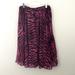 Michael Kors Skirts | Michael Kors Georgette Pink And Black Tiger Strip Pleated Skirt - L | Color: Black/Pink | Size: L