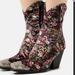 Free People Shoes | Free People Brayden Floral Velvet Metal Capped Toe Western Cowboy Boots | Color: Brown/Pink/Purple | Size: 8.5