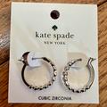 Kate Spade Jewelry | Kate Spade Full Circle Huggies Silver-Tone Brand New Nwt | Color: Silver/White | Size: Os