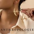 Anthropologie Jewelry | Anthro Gold Plated Sparrow Hoop Earrings | Color: Gold | Size: Os