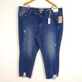 Jessica Simpson Jeans | Jessica Simpson Slim Straight Jeans Plus Size 24w Blue Denim Distressed | Color: Blue | Size: 24w