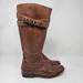 Coach Shoes | Coach Linette Tall Leather Full Zip Calf Boots Womens 6.5 B Brown Gold Hardware | Color: Brown | Size: 6.5