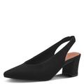 MARCO TOZZI Damen Slingpumps aus Leder mit Blockabsatz, Schwarz (Schwarz), 37 EU