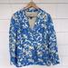 J. Crew Jackets & Coats | J. Crew Drapey Long Parke Printed Blazer Cupro Blend Blue Floral Size 6 | Color: Blue/Cream | Size: 6