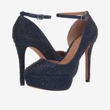 Jessica Simpson Shoes | Jessica Simpson Women Ormanda Embellished Platform Pumps Navy Glitter Shoes 5.5 | Color: Blue | Size: 5.5