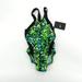 Nike Swim | Nike Shattered Glass Girls Green Silver 1 Piece Swimsuit Size 5 (20 ) Nwt $71 | Color: Green/Silver | Size: 5 (20)