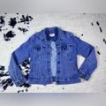 Levi's Jackets & Coats | Levi’s Women’s Y2k Medium Wash Button Down Denim Jacket Size Large | Color: Blue/White | Size: L