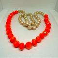 Kate Spade Jewelry | Kate Spade Faux Pearls Acrylic Orange Beads Long Necklace | Color: Orange/White | Size: Os