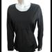 Athleta Tops | Athleta Fitted Ls Black Scoop Neck Yoga Fitness Top Sz. M Thumb Holes Running | Color: Black | Size: M