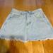 Brandy Melville Skirts | Brandy Melville Mini Jean Skirt Womens Size Medium Blue Light Wash Cut Off Denim | Color: Blue | Size: M