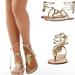 Lilly Pulitzer Shoes | Lilly Pulitzer Pier Tie Up Tassel Gladiator Gold Leather Sandals Size 7 | Color: Gold | Size: 7