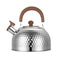 Stove Top Kettle Tea Kettle Stovetop Whistling Stovetop Tea Kettle Retro Tea Kettle Stainless Steel Red Whistling Tea Pot with Ergonomic Handle Whistling Tea Kettle (Color : Silver, Size : 4L)