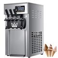 1200W Table Top Ice Cream Machine, 5 Gal (18L)/H Yield, Three Different Flavors, with 2x3L Hopper, for Snack Bars, Drink Shops, Restaurants